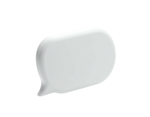 White speech bubble icon on a black background, conveying conversation