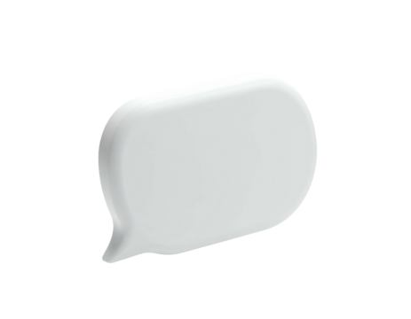 White speech bubble icon on a black background, conveying conversation