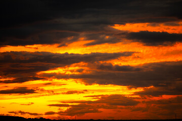 Sunset with a storm in the background