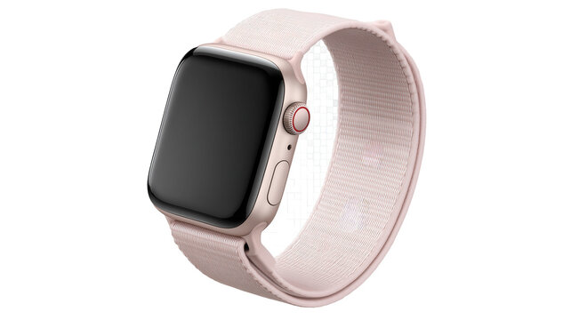 Watch with a pink band isolated on transparent background