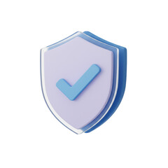 Illustration of security shield emblem with a check mark, symbolizing digital protection and safety