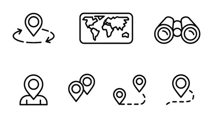 GPS route location travel navigation map direction icon pack