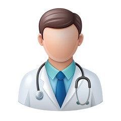 Fototapeta premium Doctor Icon with Stethoscope isolated on a transparent background