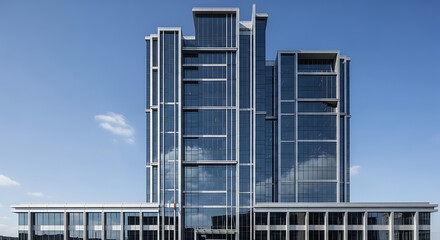 Contemporary Glass Office Tower with Minimalist Modern Architecture