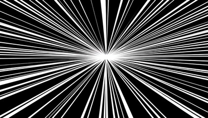 Obraz premium Abstract black and white radial design, with a central bright light emanating outwards