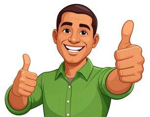 Happy Man Giving Thumbs Up.