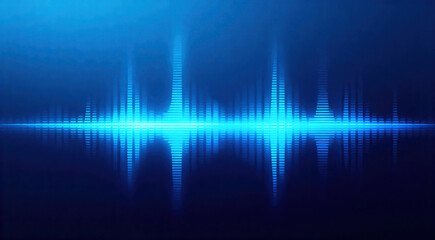 A blue sound wave pattern showcasing digital audio visualization, representing modern technology and graphic resources.