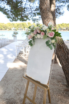 Wedding sign on a ceremony location 