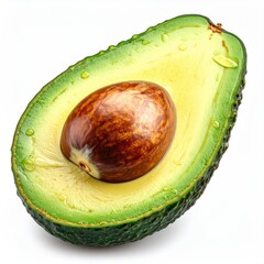 Half avocado with seed, close-up