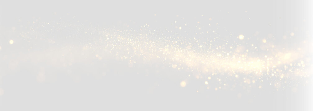 Gold shine sparkle glitter wave light particles background. Golden glowing dust texture with bright elegant luxury glow, radiant luminous holiday magic celebration overlay on black.PNG	
