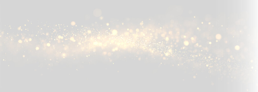 Gold shine sparkle glitter wave light particles background. Golden glowing dust texture with bright elegant luxury glow, radiant luminous holiday magic celebration overlay on black.PNG