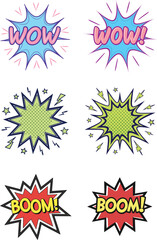 Comic book explosion words vector