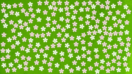 Flowers green background