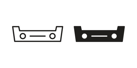 Car bumper icon art in black and white