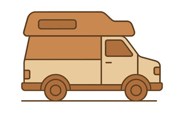 Vintage recreational vehicle for travel and camping vacations and nomadic lifestyle