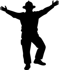 Firefighter Silhouettes Vector | Fireman, Rescue, Fire Safety, Emergency Crew Cutout Design