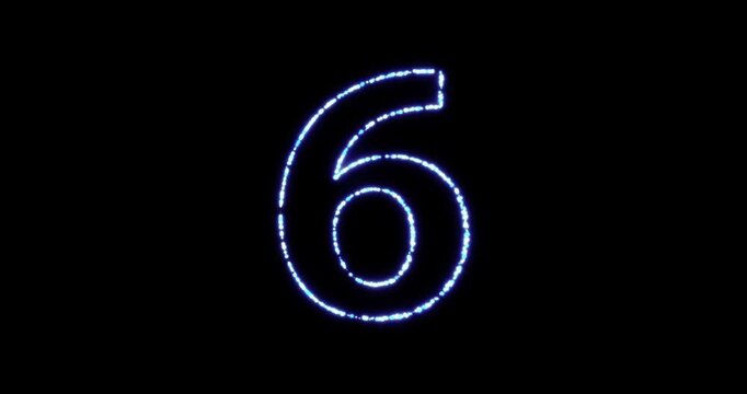 3D Particle Countdown Number Animation. Futuristic Digital Countdown Video. 3d render footage.