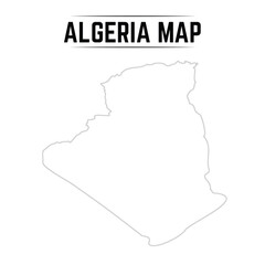 Algeria map outline vector illustration isolated on white backgro