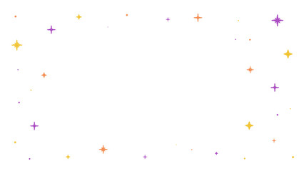 ハロウィンカラーの8bitドット絵キラキラエフェクトイラスト（背景透過）