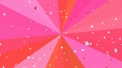 カラフルPOPで可愛い！ドットとハートの注目背景（ピンク、赤）