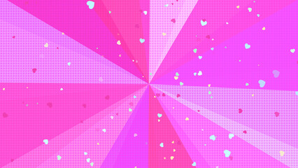 カラフルPOPで可愛い！ドットとハートの注目背景（ピンク、紫）