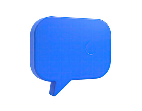 A 3D rendering of a blue speech bubble against a black background - Powered by Adobe