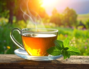 Morning Tea in a Sunny Garden.