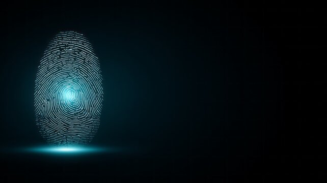 A blue and white image of a fingerprint