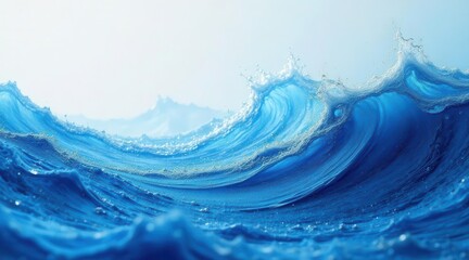 Ocean Wave Crest A Captivating Display of Blue Water's Dynamic Energy and the Sheer Power of Nature's Rhythmic Movement