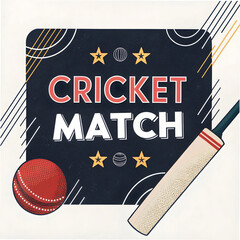 minimalist cricket match poster bold typography
