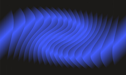 Black and blue abstract background with sharp wavy lines and gradient transition, dynamic swirl shape.