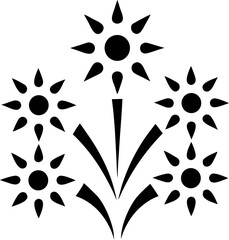 Firework Silhouette Vector | Festival, Celebration, Spark, Night Sky, Party Design