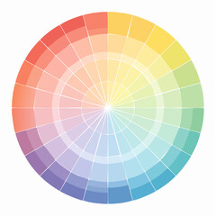 Obraz premium A comprehensive color wheel displaying a full spectrum of hues and their variations, useful for art and design principles.