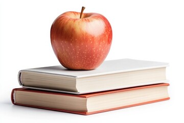 Red Apple Stacked Books Symbol Learning Education School