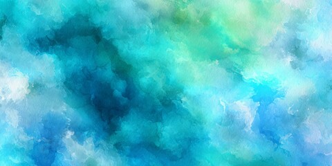 Soft and Dreamy Abstract Watercolor Background with Light Blue and Green Hues for Creative Projects and Designs