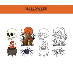 Hand Drawn Spooky Vector Illustrations 2