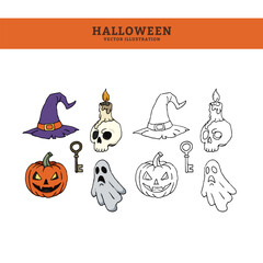 Hand Drawn Spooky Vector Illustrations 1