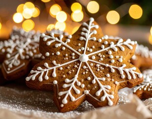 A close-up of a ginger bread 