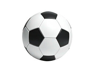 Classic soccer ball with black and white pentagons and hexagons, on a black background