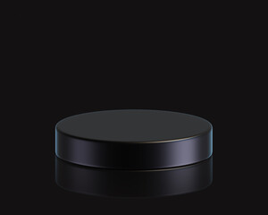 3D Black Display Stand Podium for Product Presentation and Background