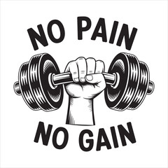 no pain no gain vector eps file