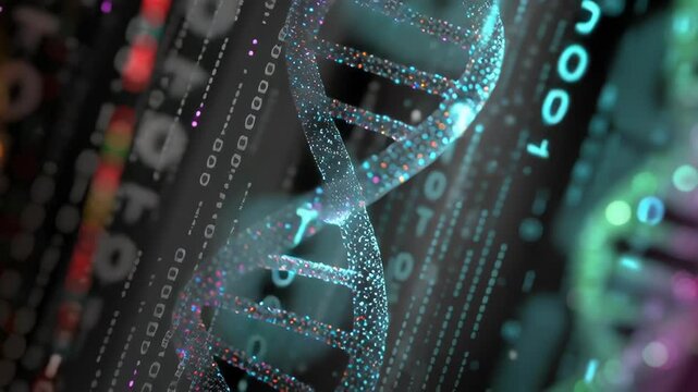 Colorful DNA Database System Digital Technology Intersection of Genetics and Binary Code for Enhanced Research and Analysis