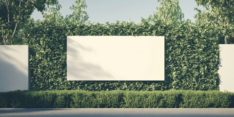 white blank screen sandwich board placed outdoor.