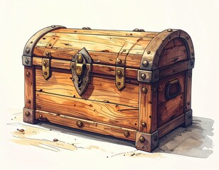 Wooden chest with metal accents
