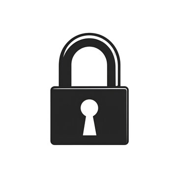 Simple black lock icon with transparent background