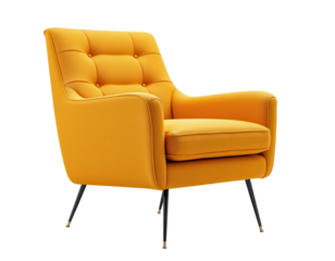 Stylish yellow armchair with modern design and elegant finish