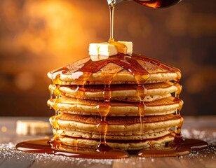 A stack of pancakes
