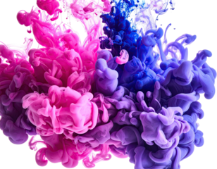 Colorful ink plumes swirling and mixing in vibrant shades, abstract beauty
