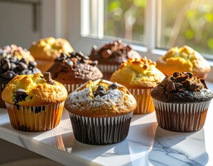 An arrangement of muffins
