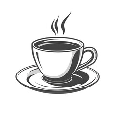 Obraz premium Simple grayscale coffee cup illustration